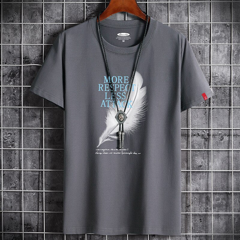 White oversized anime graphic t-shirt for men summer streetwear style lifestyle shot - TeenStylo