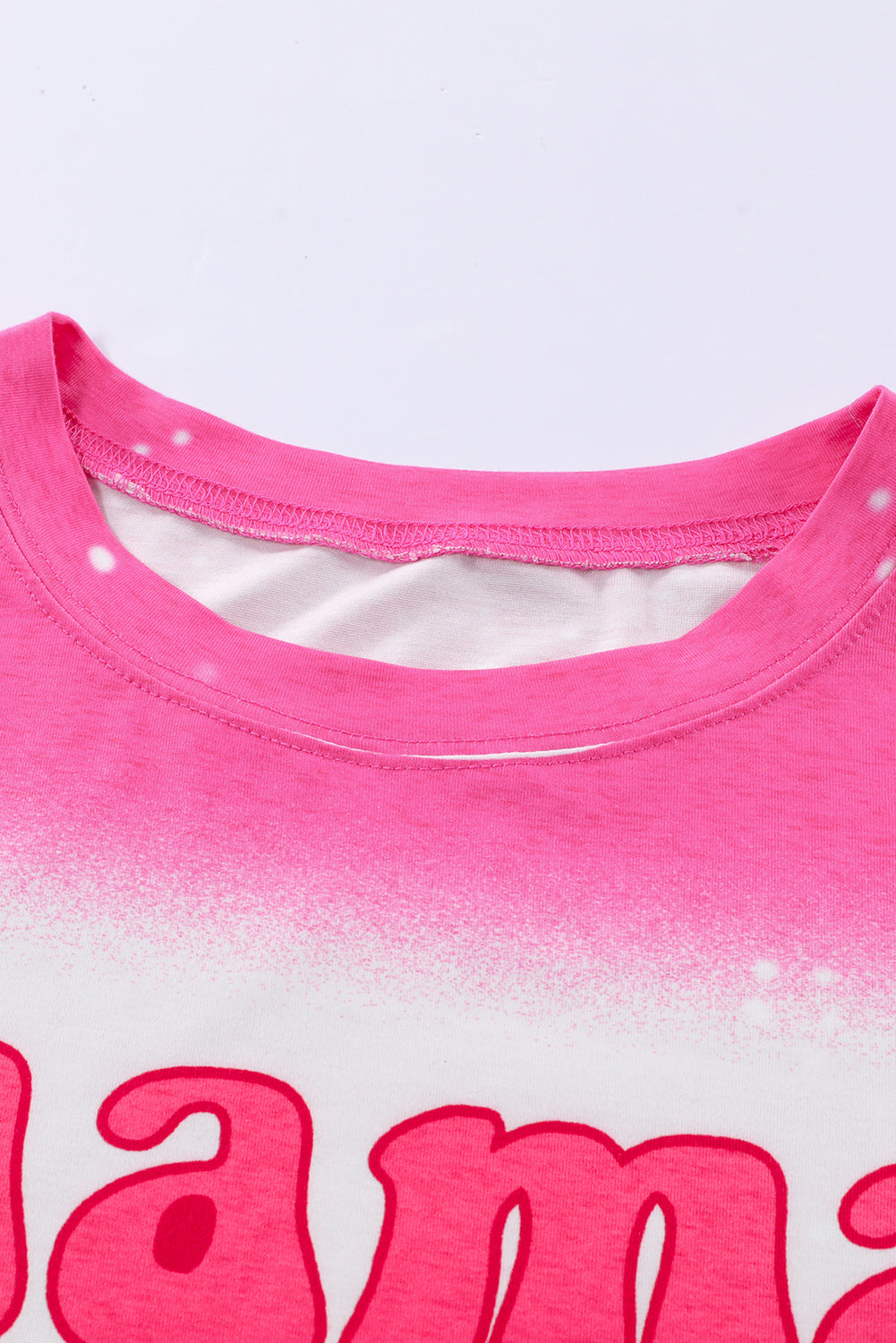 Rose tie dye graphic tee with Mama letter print in pink tones, unisex Y2K streetwear style - TeenStylo