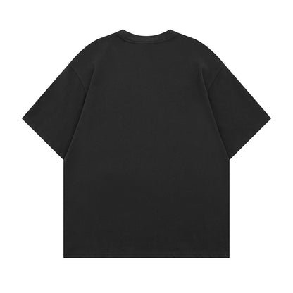 White unisex short sleeve t-shirt with close-up portrait letter print detail, Y2K streetwear style | TeenStylo