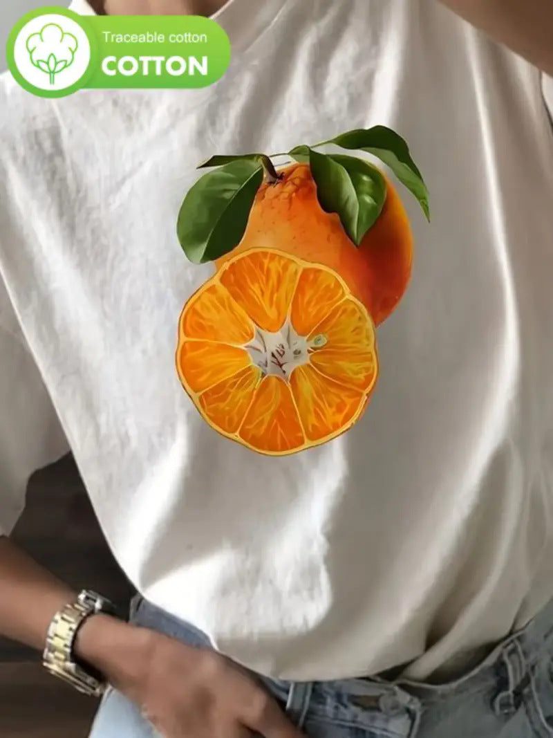 Unisex printed short sleeve t-shirt in B6 lifestyle view, Y2K streetwear style for women at TeenStylo