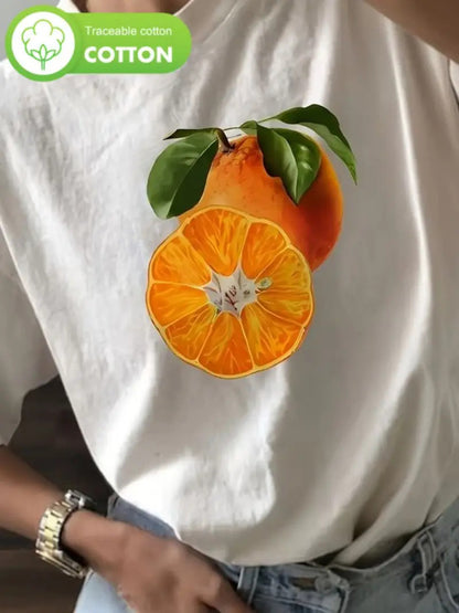 Unisex printed short sleeve t-shirt in B6 lifestyle view, Y2K streetwear style for women at TeenStylo