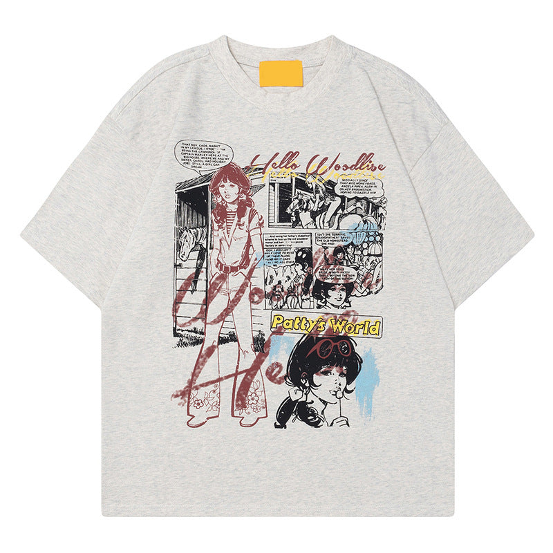 Flower Gray graffiti oversized unisex tee styled in streetwear lifestyle look TeenStylo