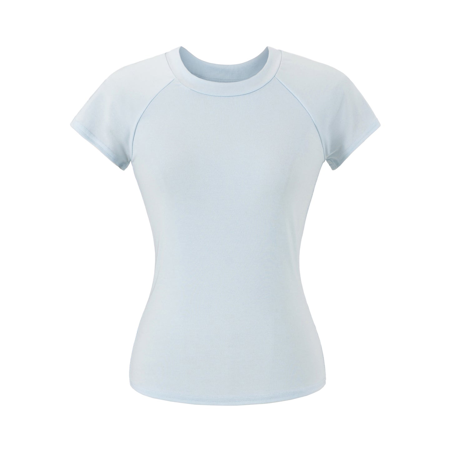 Blue unisex round neck short sleeve T-shirt women's lifestyle styling TeenStylo