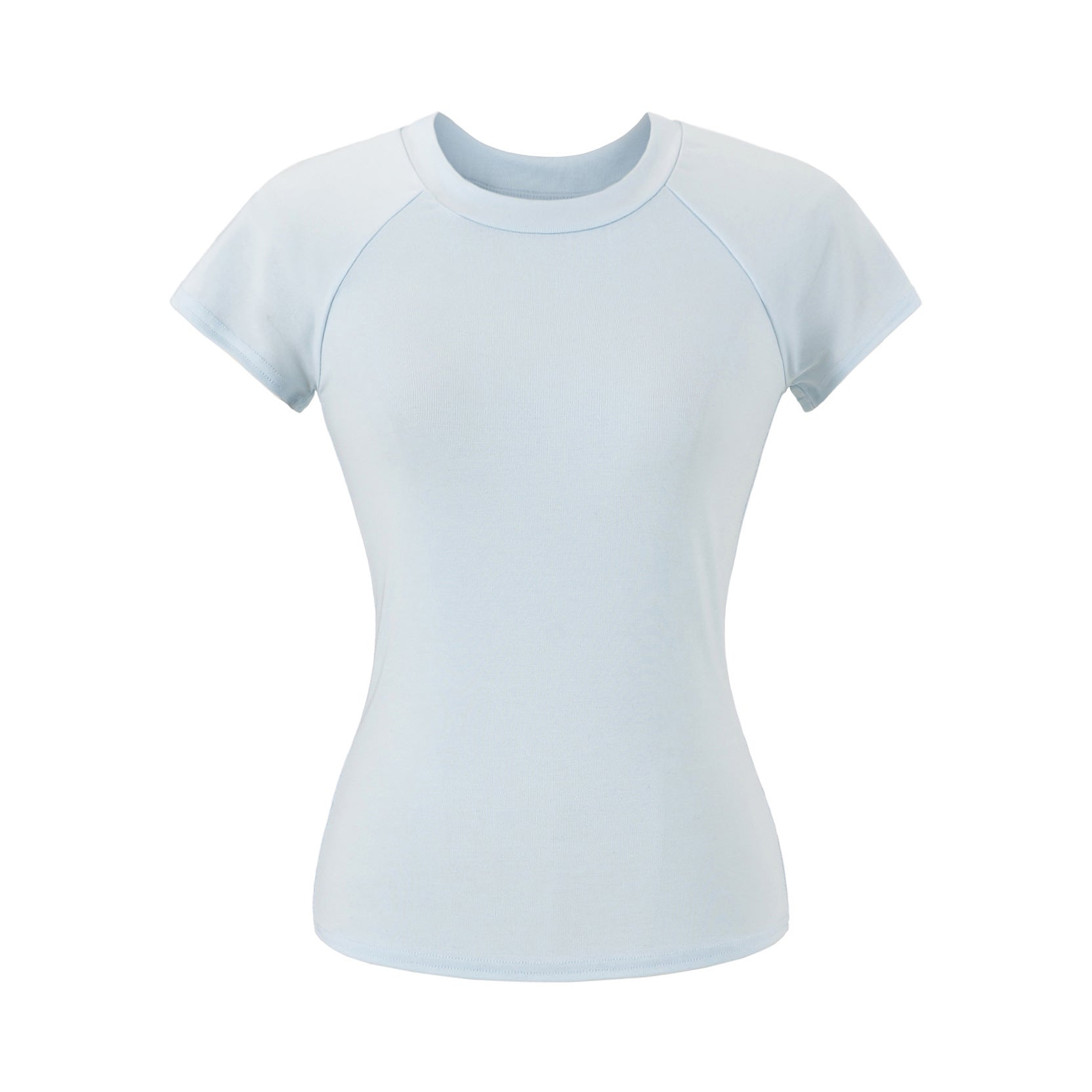Blue unisex round neck short sleeve T-shirt women's lifestyle styling TeenStylo