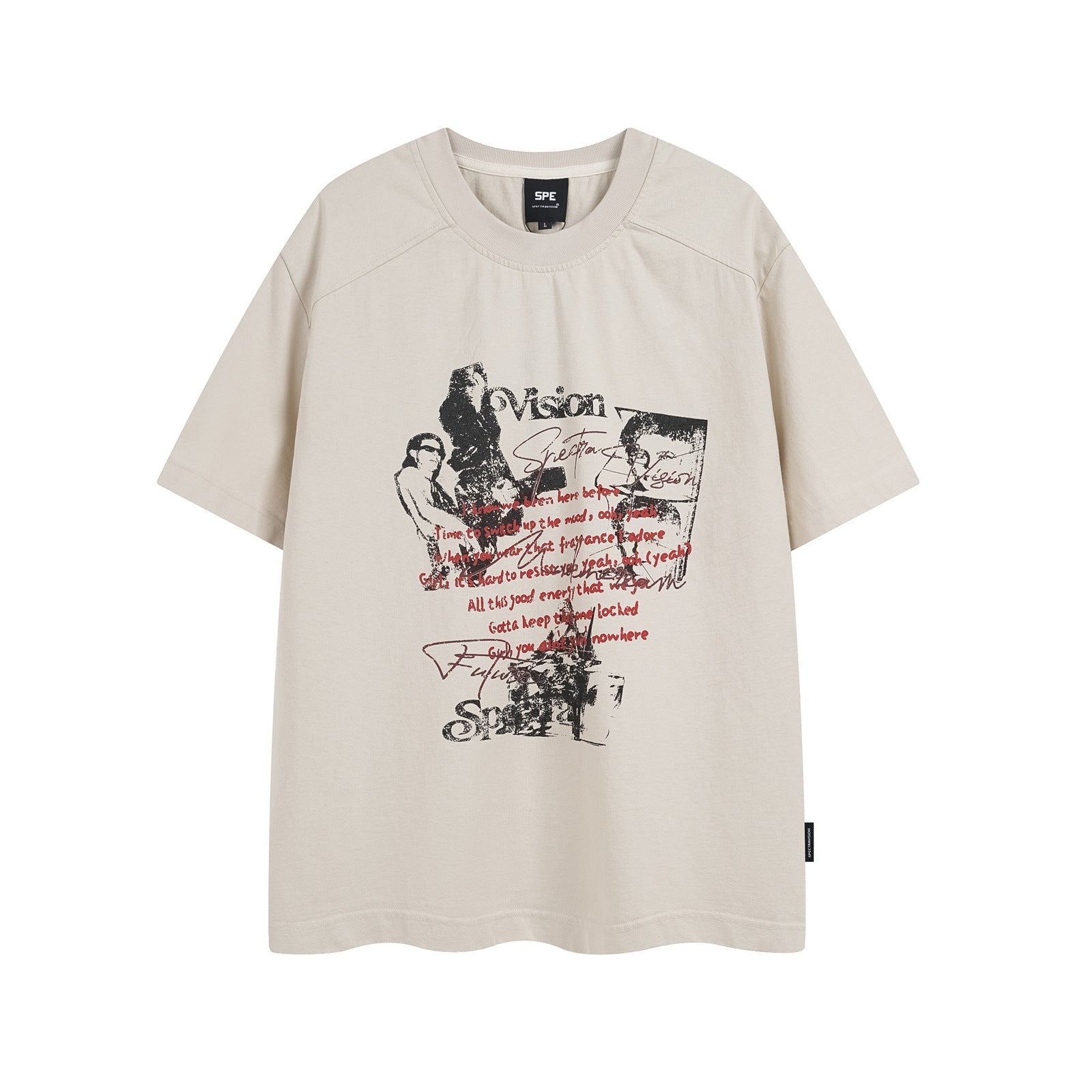 Apricot vintage washed unisex pure cotton short sleeve t-shirt lifestyle styling shot TeenStylo