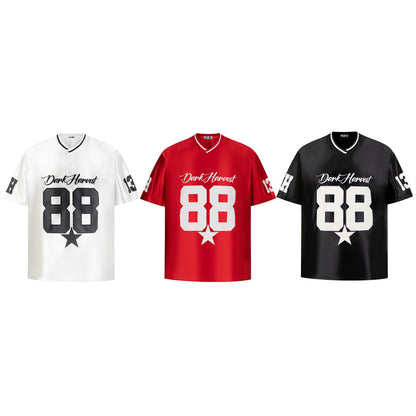Black quick-dry V-neck sports short-sleeve back view for men, lightweight summer streetwear at TeenStylo