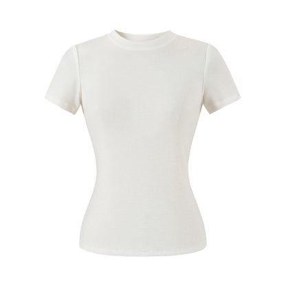 Light pink unisex round neck short sleeve T-shirt styled in casual streetwear lifestyle look | TeenStylo