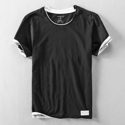 Black men's casual thin cotton t-shirt summer streetwear lifestyle look | TeenStylo