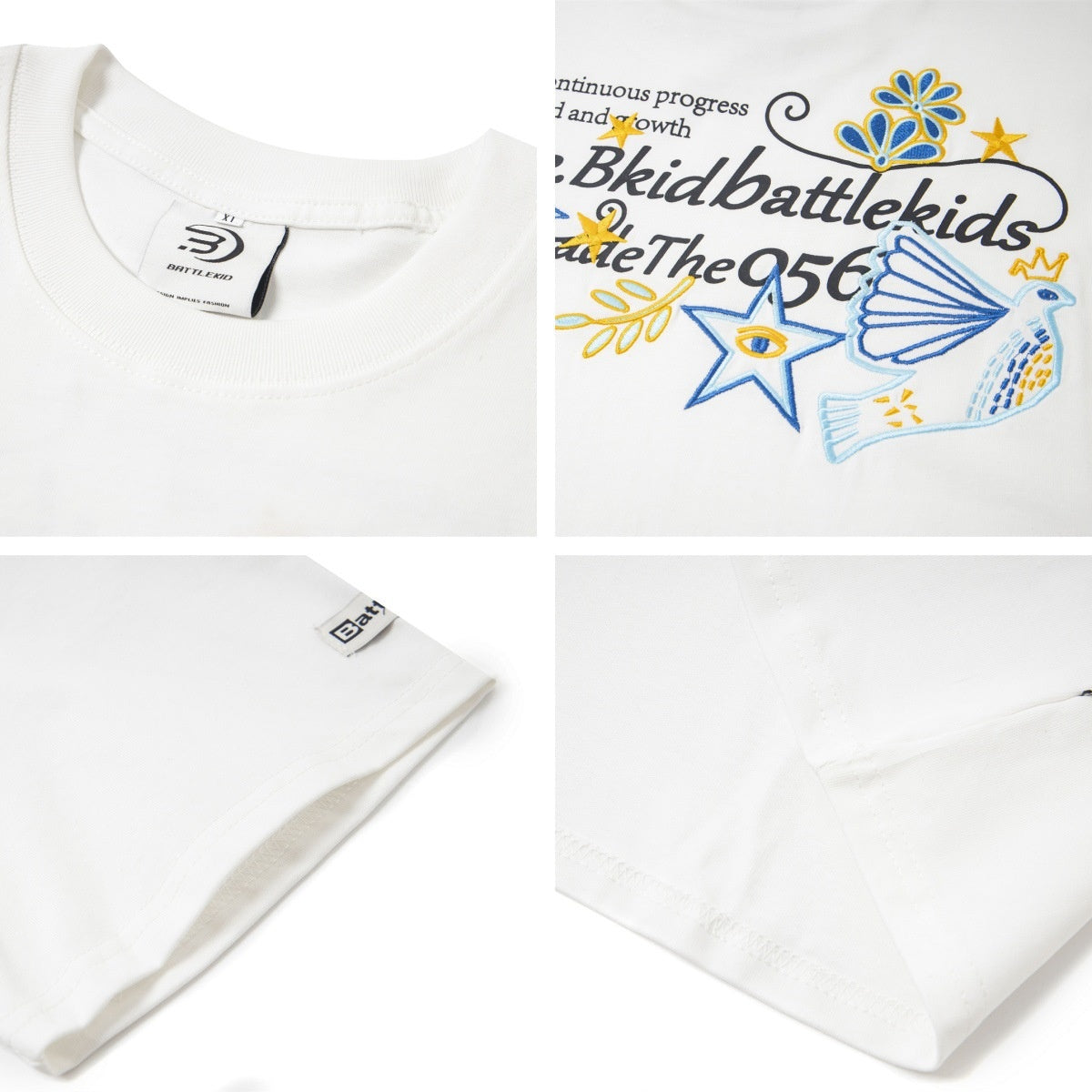 White gold embroidery shiny powder T-shirt styled in Y2K streetwear lifestyle look | TeenStylo