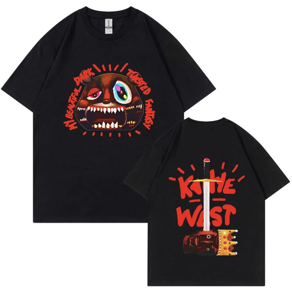 Back view of Kanye West Graduation album unisex streetwear tee in white at TeenStylo