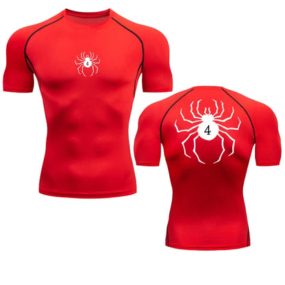 Red Hunter x Hunter anime compression t-shirt quick dry unisex lifestyle streetwear style at TeenStylo
