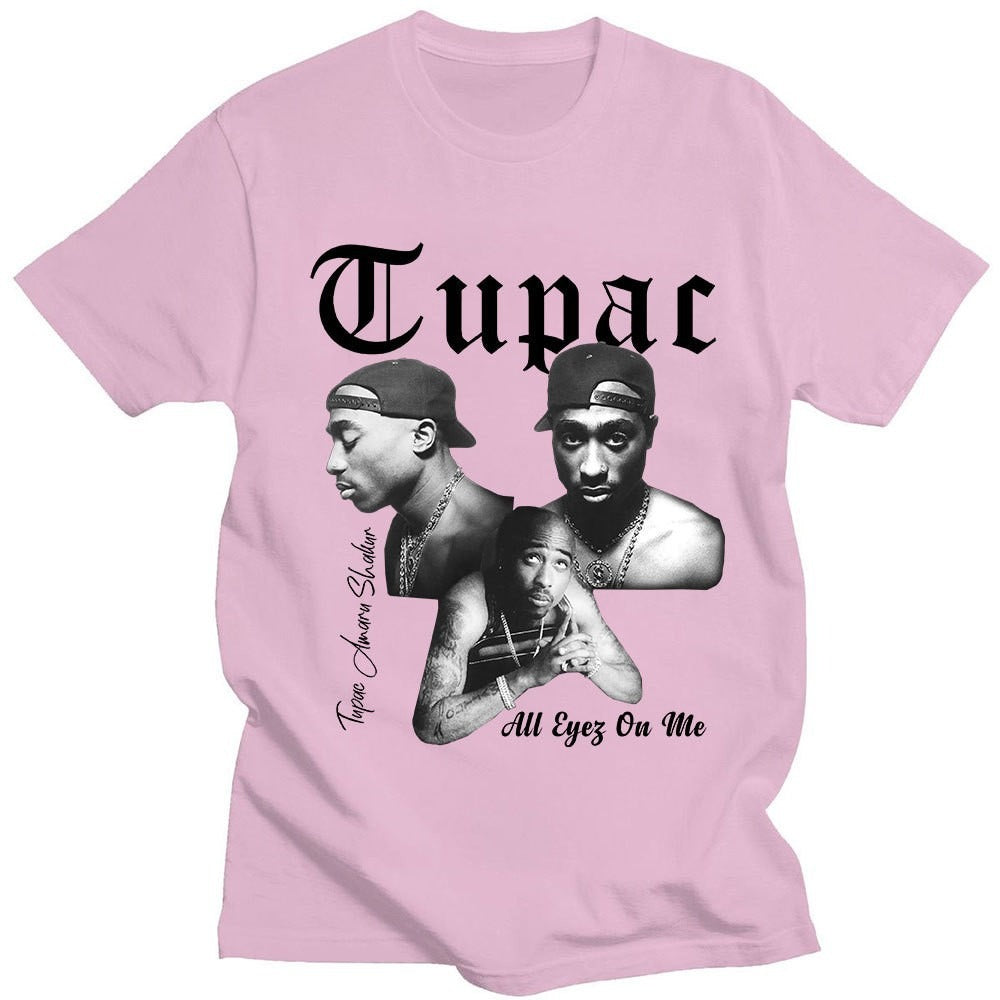 Black Tupac 2Pac Graphic Print Milk Silk Unisex T-Shirt Front View – Streetwear Fashion | TeenStylo