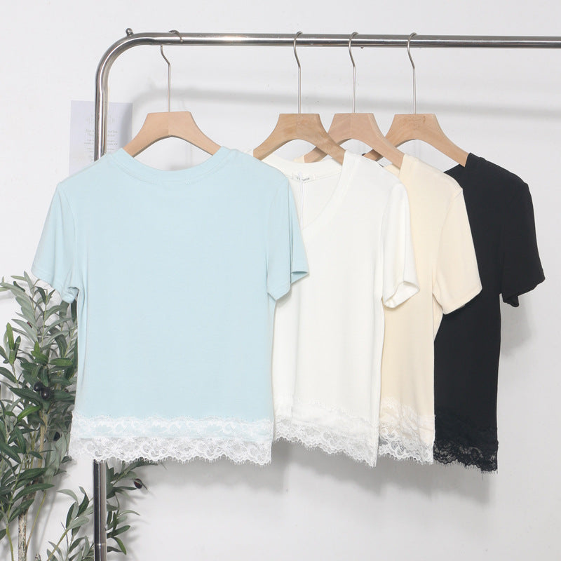 Apricot unisex V-neck short sleeve T-shirt lifestyle shot, casual streetwear style | TeenStylo