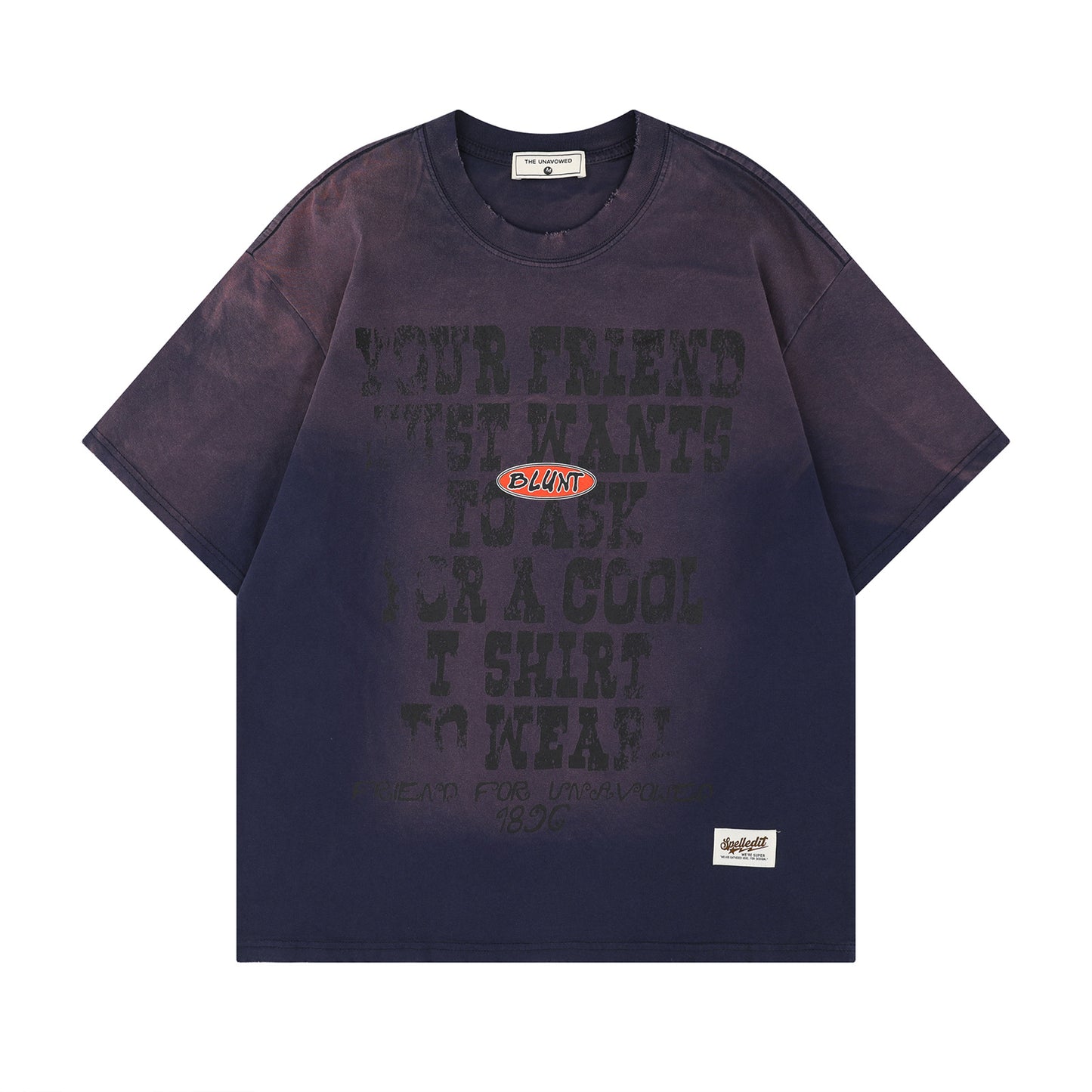 Brown retro letter graphic short sleeve t-shirt back view mens streetwear tee TeenStylo