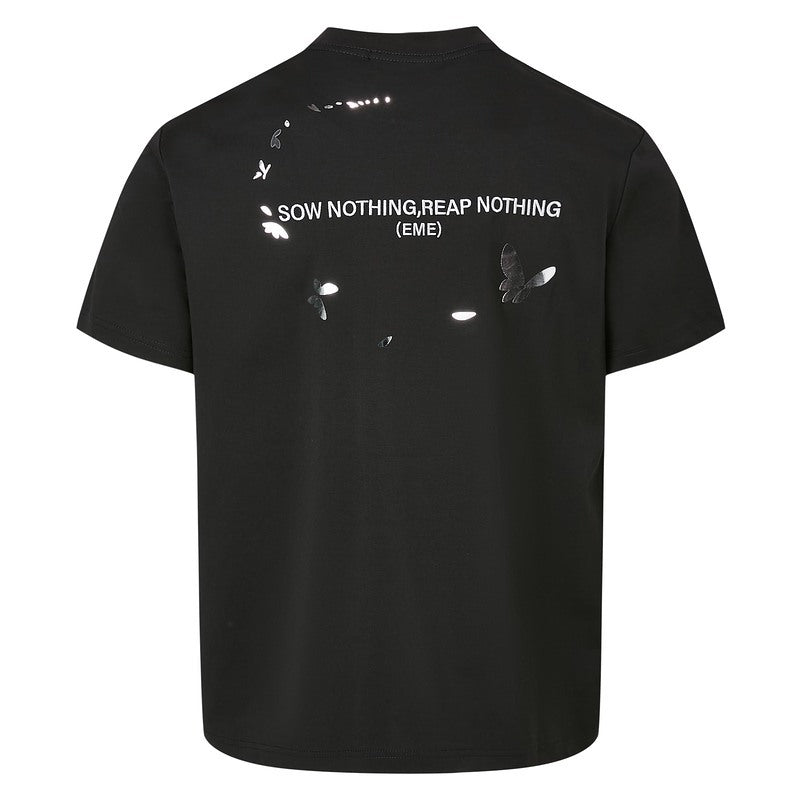 White unisex relaxed fit short sleeve t-shirt lifestyle shot, Y2K streetwear style | TeenStylo