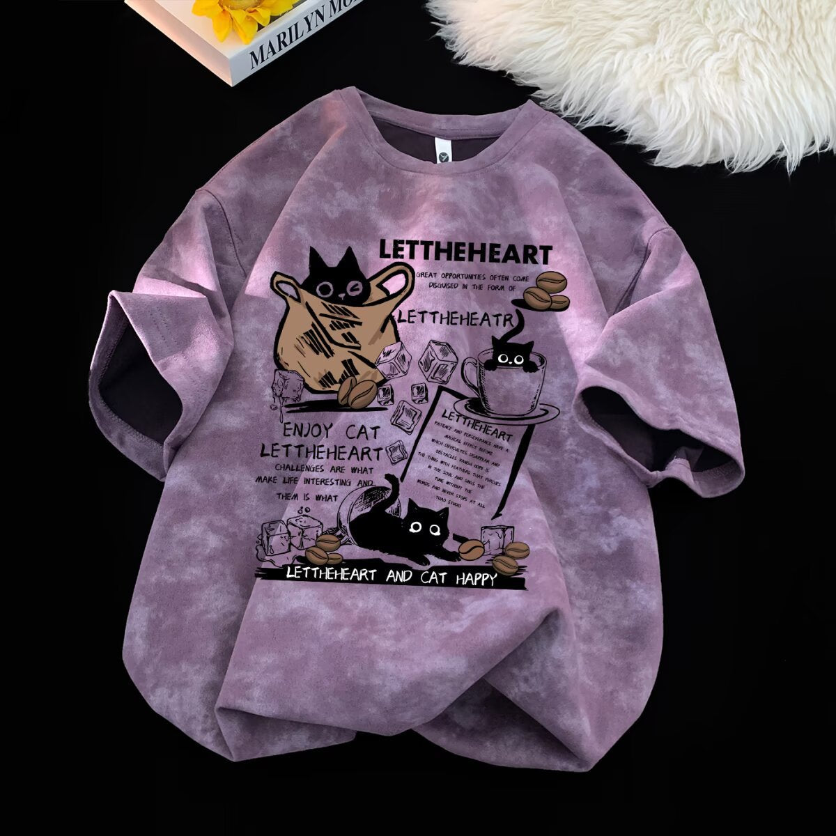 Purple tie-dye short sleeve t-shirt men lifestyle streetwear Y2K fashion TeenStylo