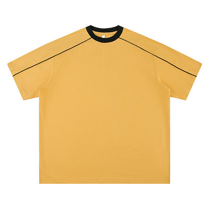 Blue unisex loose short sleeve t-shirt styled in casual summer streetwear look | TeenStylo