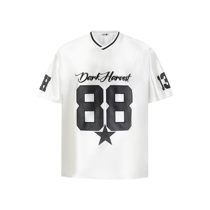 White men's quick-dry V-neck sports tee lifestyle shot summer streetwear style TeenStylo