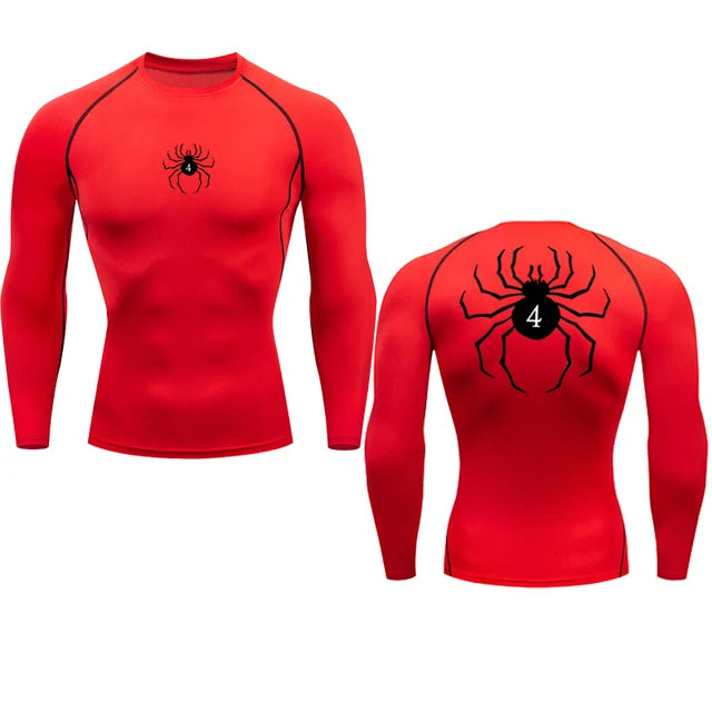 Red Hunter X Hunter long sleeve compression t-shirt unisex lifestyle shot anime streetwear TeenStylo
