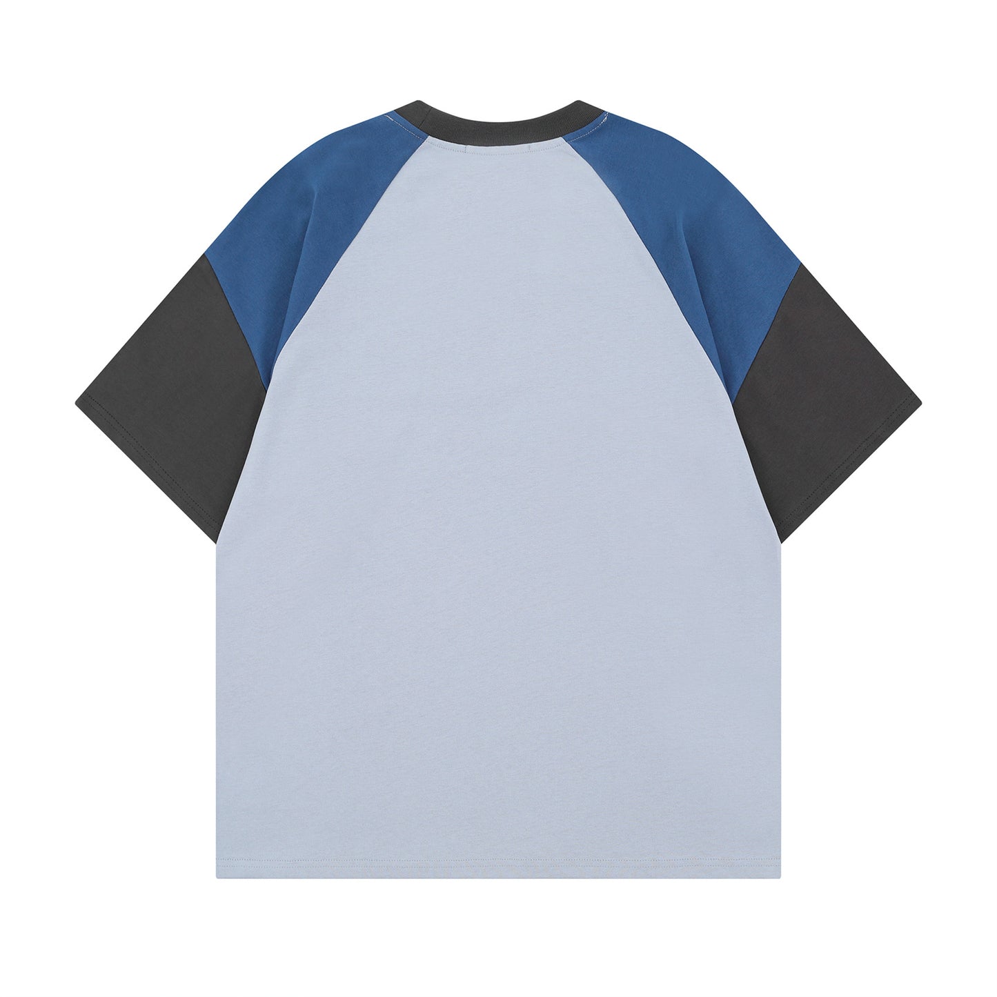Apricot raglan sleeve detail showing hand-painted letter retro colorblock design close-up | TeenStylo