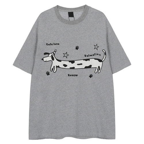 Gray Unisex Loose Fit Short Sleeve T-Shirt Streetwear Front View | TeenStylo