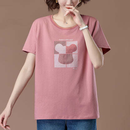 Dark pink round neck short sleeve unisex t-shirt lifestyle shot TeenStylo