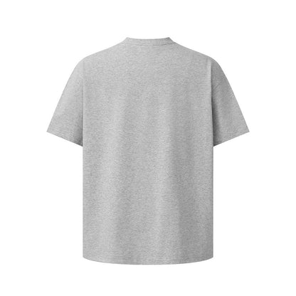 Back view of mens floral gray round neck T-shirt streetwear style | TeenStylo