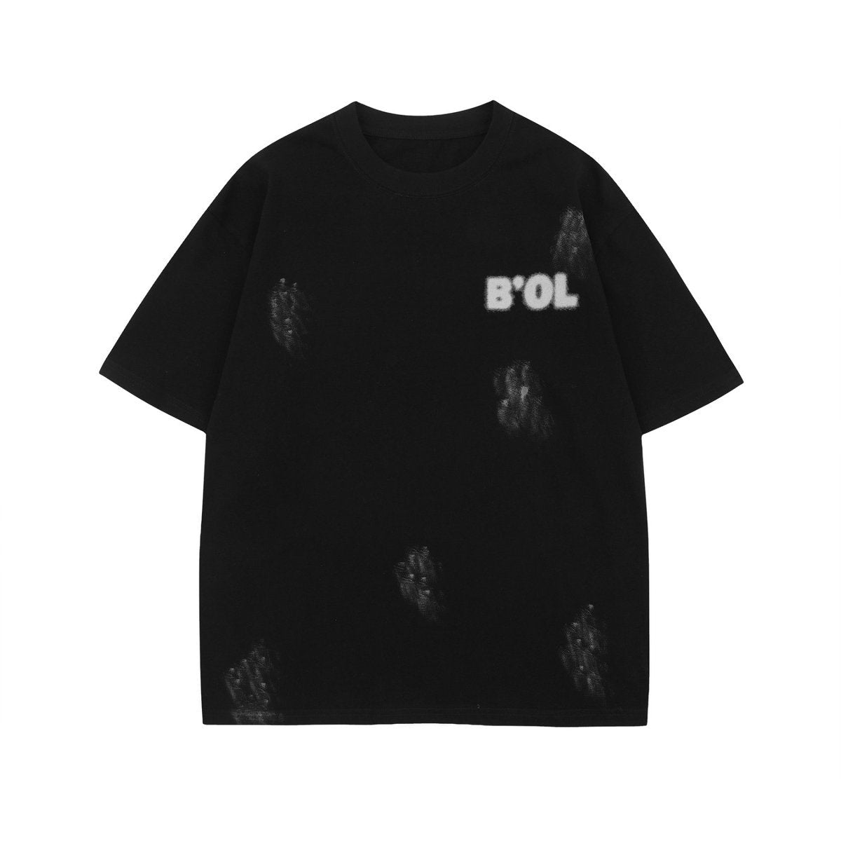 Black unisex letter print loose short sleeve youth couple T-shirt lifestyle street style look at TeenStylo