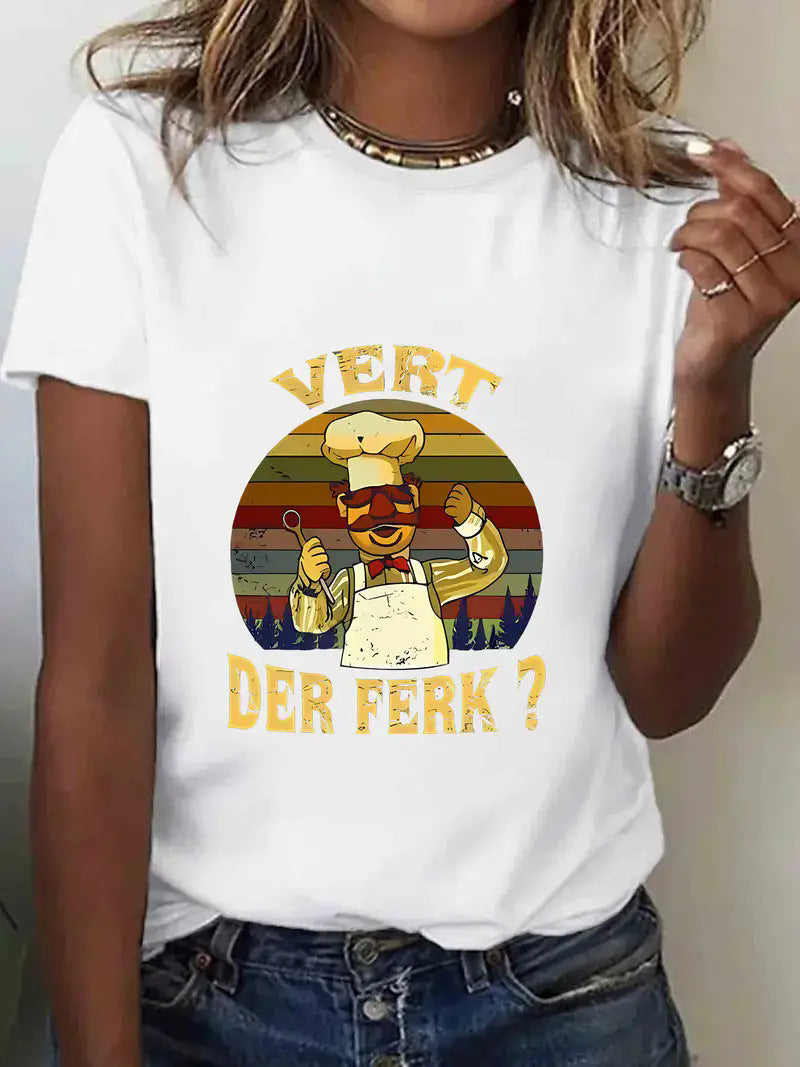 Unisex printed short sleeve T-shirt in B3 color, lifestyle shot, Y2K streetwear style - TeenStylo