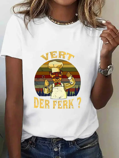 Unisex printed short sleeve T-shirt in B3 color, lifestyle shot, Y2K streetwear style - TeenStylo