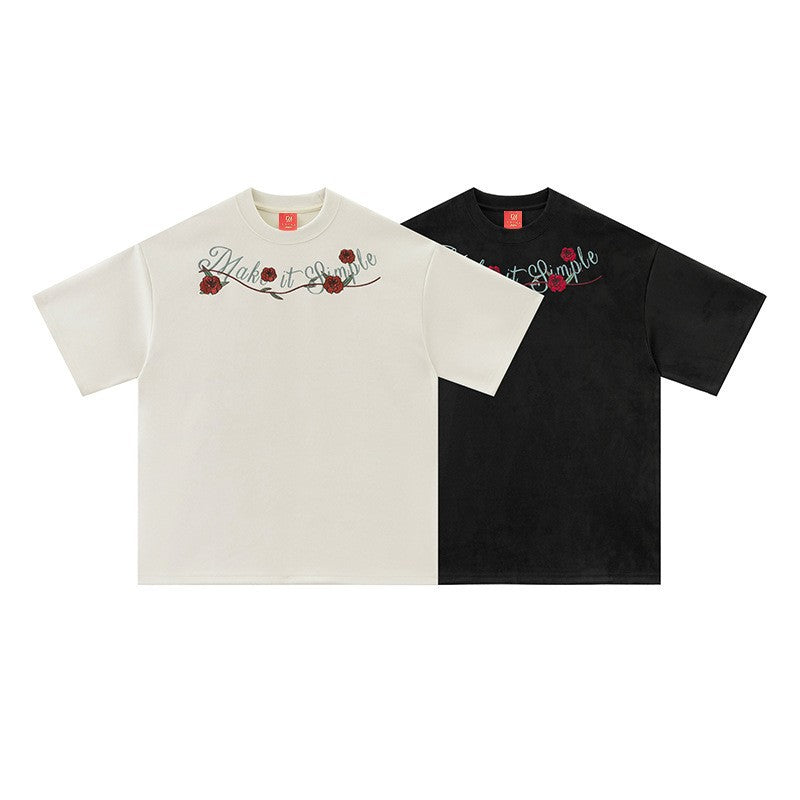 Black unisex cotton T-shirt styled in casual streetwear look, summer short sleeve trendy top | TeenStylo