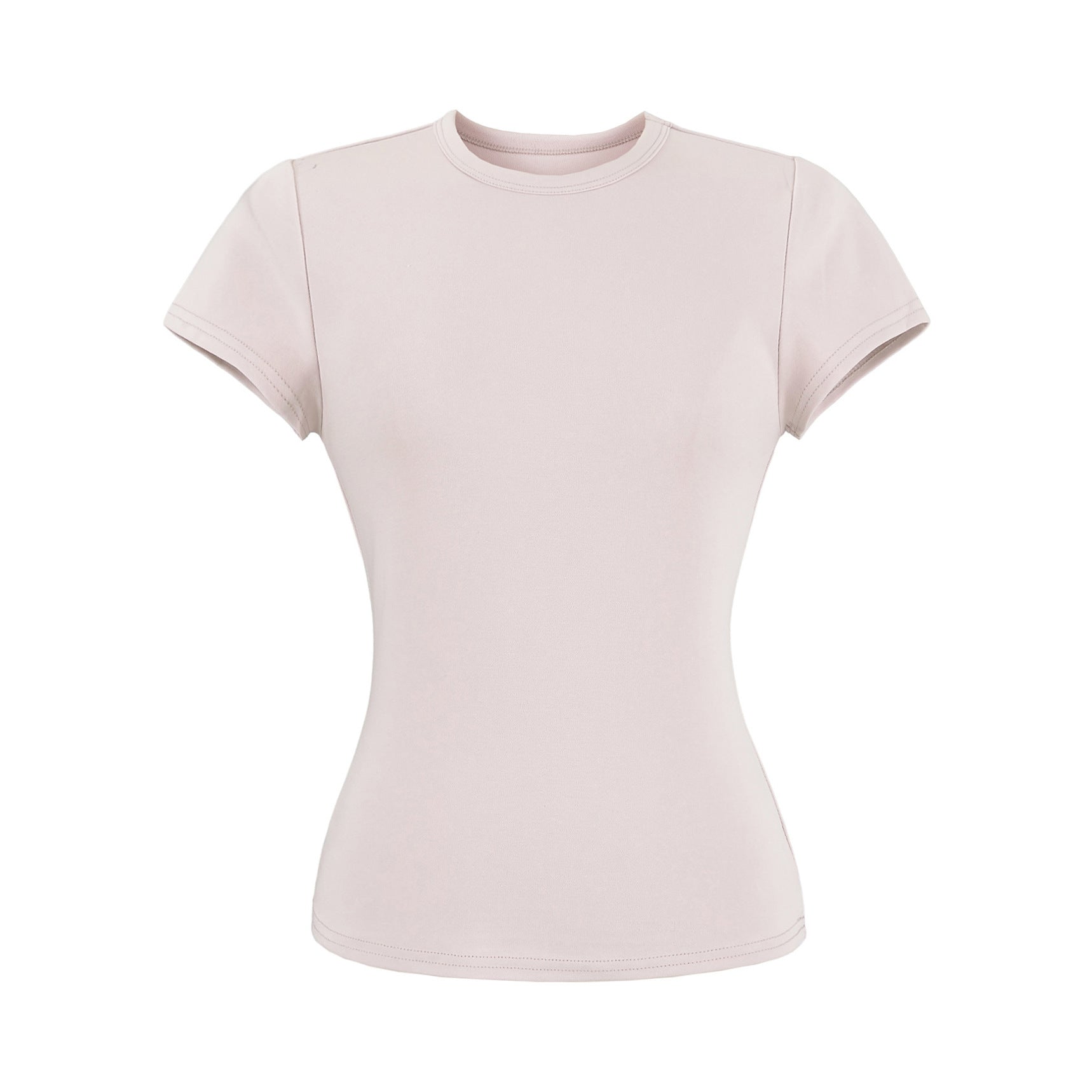 Woman wearing blue round neck short sleeve T-shirt in casual streetwear style | TeenStylo
