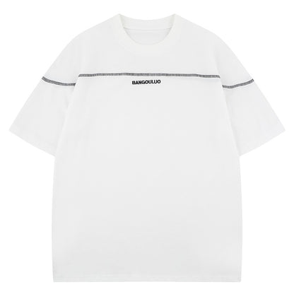 Black unisex loose heavyweight short sleeve tee back view streetwear style TeenStylo