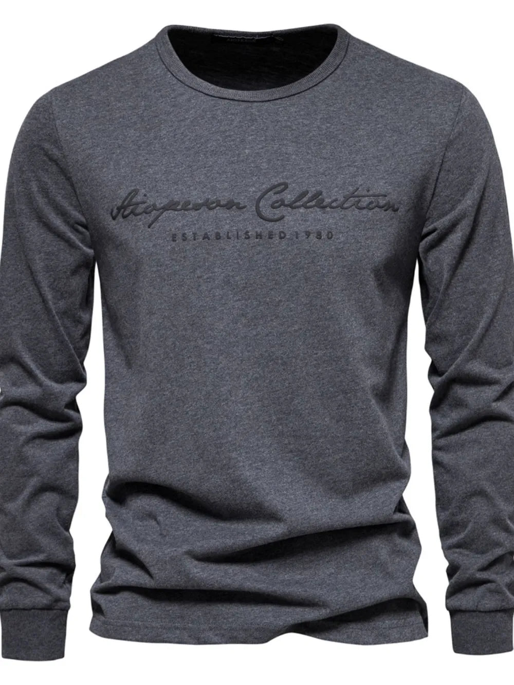 Brown men's round neck letter graphic t-shirt back view streetwear style TeenStylo