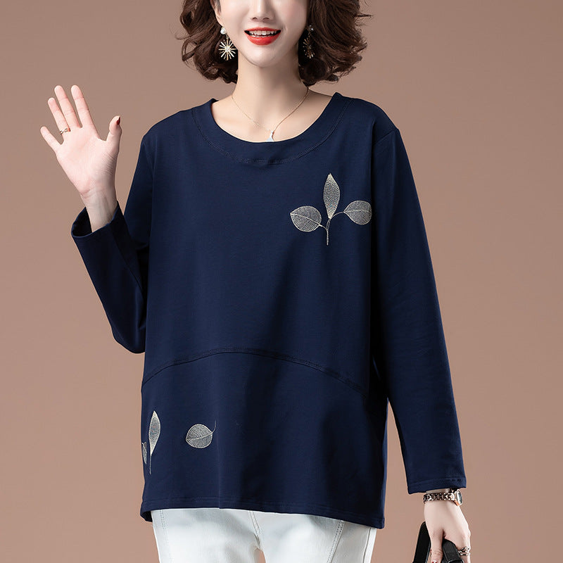 Royal blue unisex embroidered long sleeve t-shirt back view - Y2K streetwear style | TeenStylo