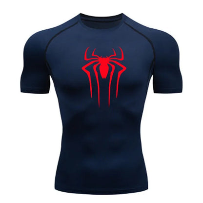 Men's compression fitness shirt in colour 6, superhero gym sportswear streetwear style — TeenStylo