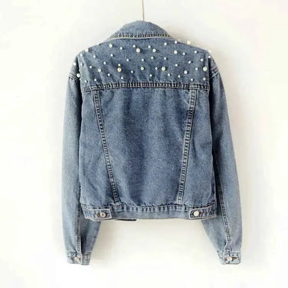 Bride To Be Personalized White Pearl Denim Jacket Bachelorette Gift With Custom Name For Bridesmaids