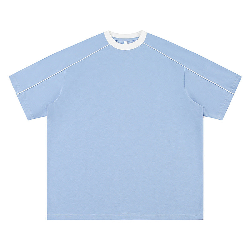 Blue unisex loose short sleeve summer T-shirt lifestyle streetwear style TeenStylo