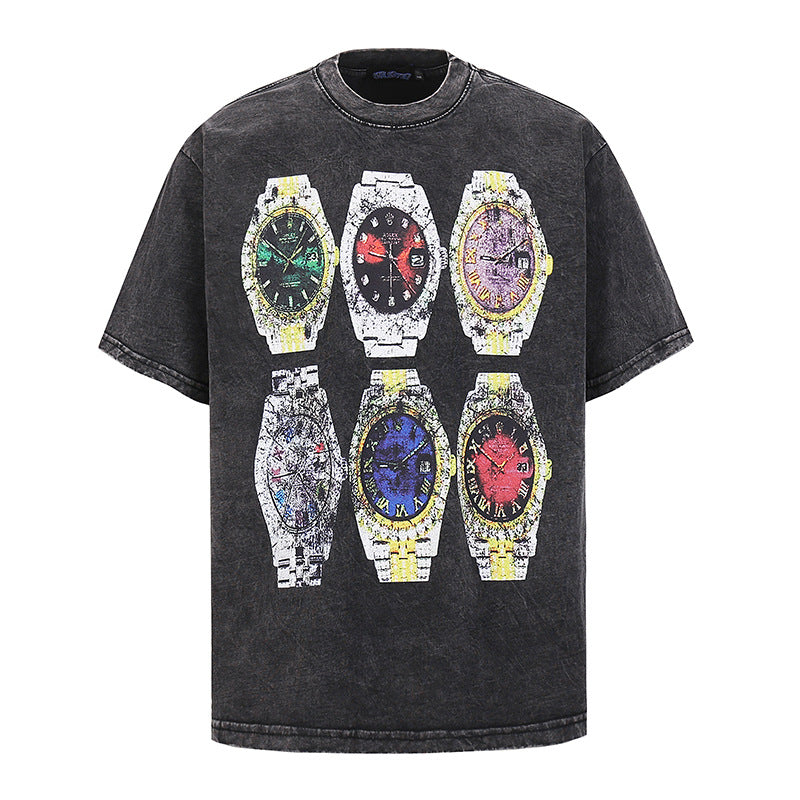 Men's heavyweight pure cotton skull print T-shirt in style 5322, gothic streetwear lifestyle look – TeenStylo