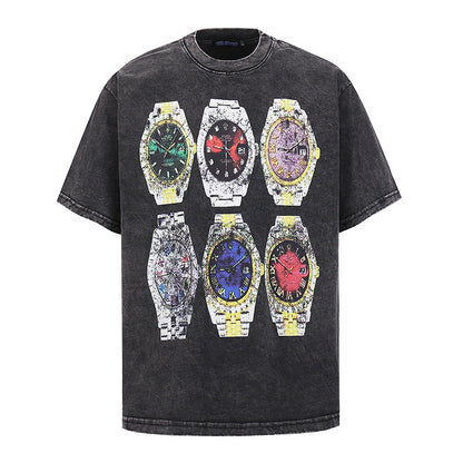 Men's heavyweight pure cotton skull print T-shirt in style 5322, gothic streetwear lifestyle look – TeenStylo