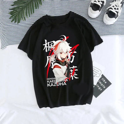 Genshin Impact Hu Tao Xiao Kawaii Graphic Tee Unisex Streetwear Style Lifestyle Shot Color 2441 TeenStylo