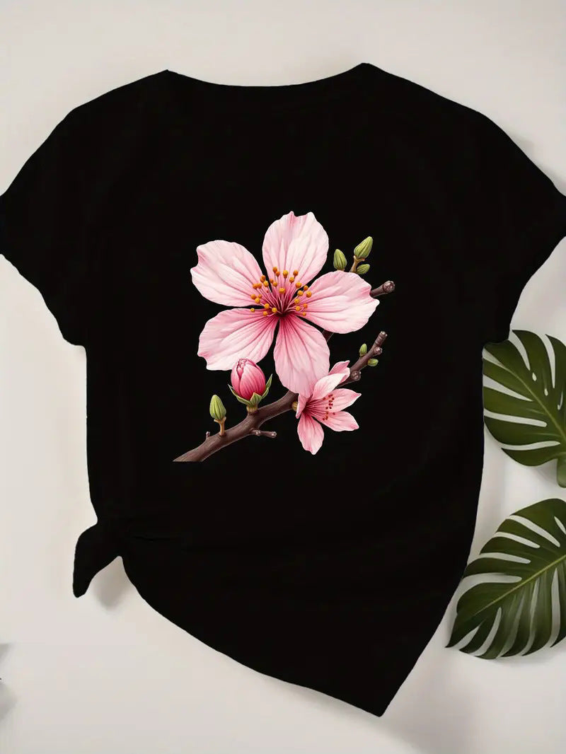 Unisex printed short sleeve T-shirt in B4 colorway, Y2K streetwear lifestyle look styled for women – TeenStylo