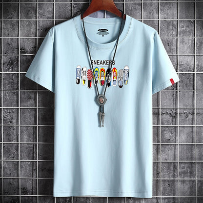 Yellow oversized anime goth graphic t-shirt lifestyle look for teen guys – streetwear style at TeenStylo