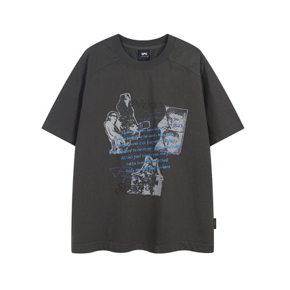 Apricot vintage washed pure cotton unisex t-shirt back view, relaxed streetwear fit - TeenStylo