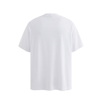 Black text printed men's T-shirt back view - graphic streetwear short sleeve tee by TeenStylo