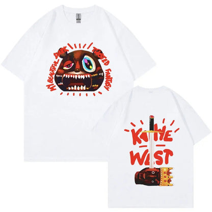 Kanye West Graduation Album Unisex Streetwear T-Shirt lifestyle shot in colour 10 - TeenStylo