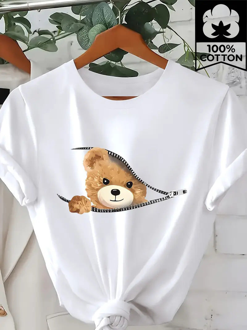 Front view of B4 printed short sleeve unisex t-shirt in Y2K streetwear style | TeenStylo