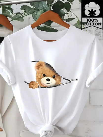 Front view of B4 printed short sleeve unisex t-shirt in Y2K streetwear style | TeenStylo