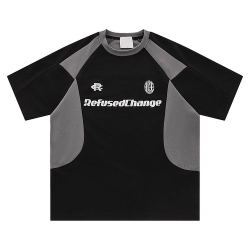 Black loose fit short sleeve men's motorcycle casual t-shirt front view | TeenStylo