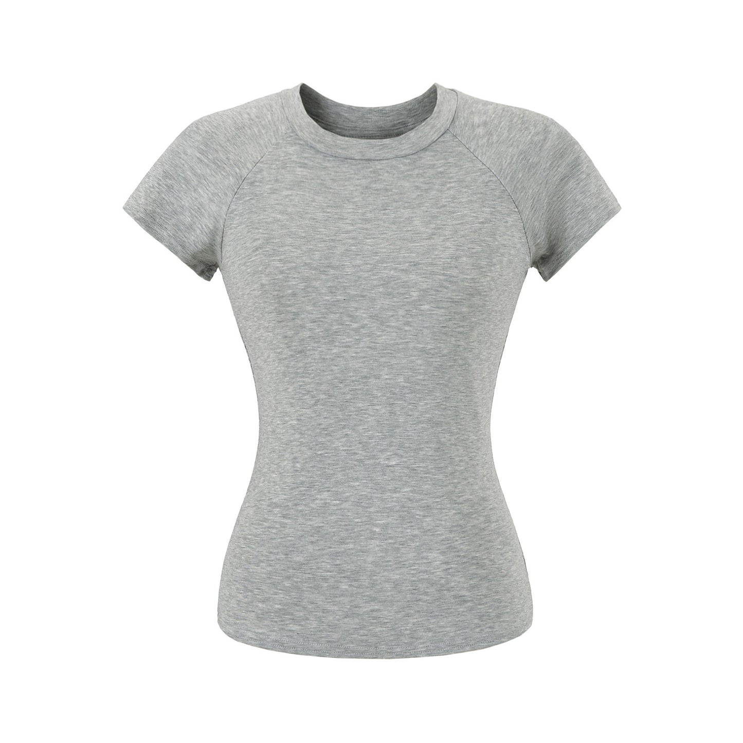 Pink women's round neck T-shirt fabric detail close-up, short sleeve casual streetwear style | TeenStylo